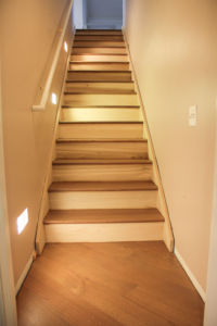 [Rosemann Builders - Basement Stairs - Up] Floor Installation in Huntley, IL by Ryno Custom Flooring Inc.